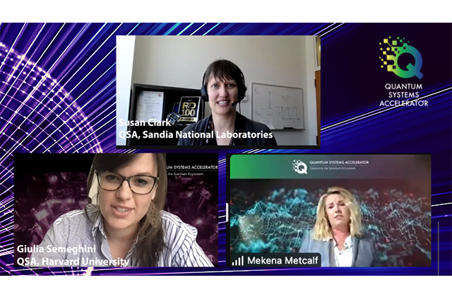 screenshot of three researchers participating in a video briefing