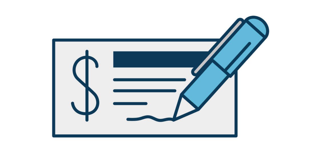 animated pic of a paycheck with a large dollar sign and a pen making a signature
