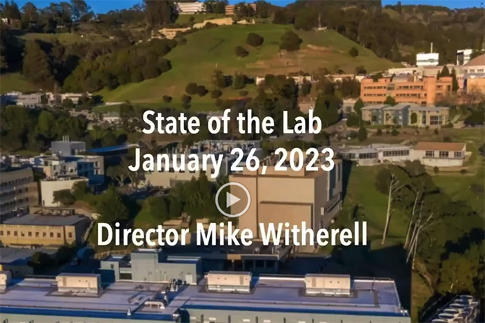 presentation slide with image of Berkeley Lab taken from drone