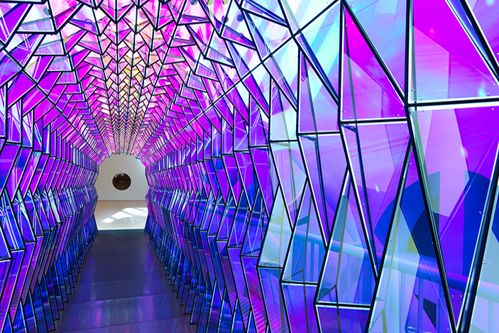 art image of a purple tunnel