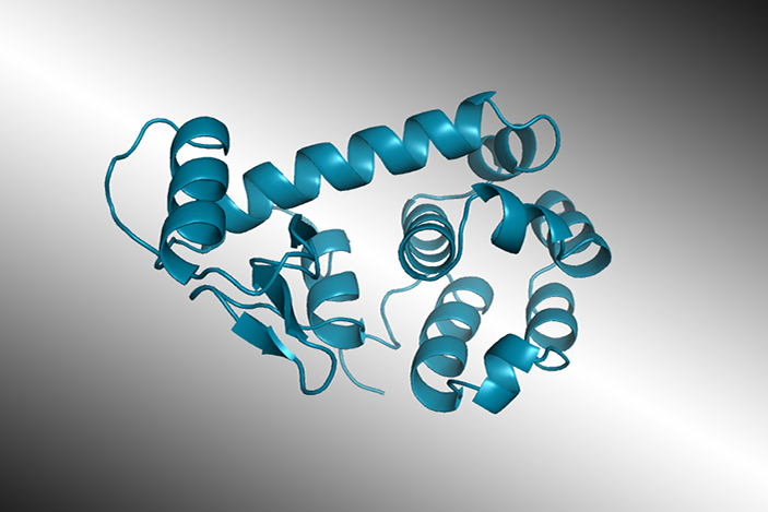 illustration of a protein designed by AI