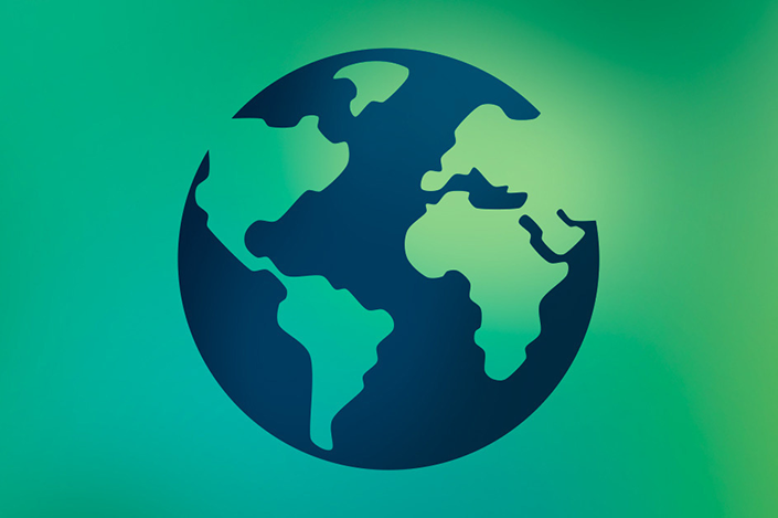green illustration of the globe