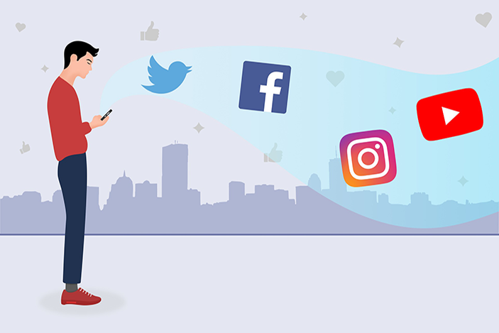 illustration of social media