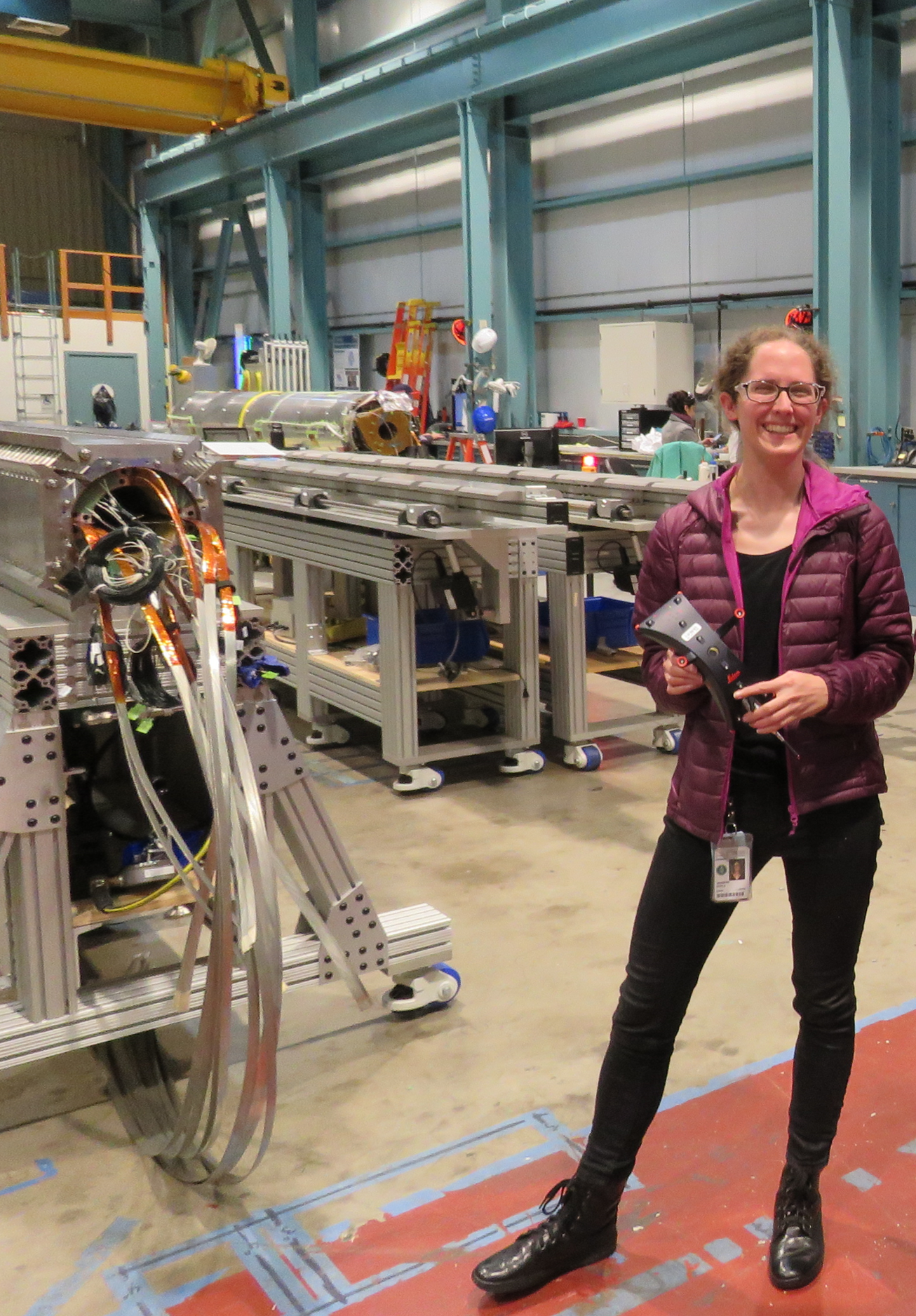 Engineer Jennifer Doyle in front of her latest project.