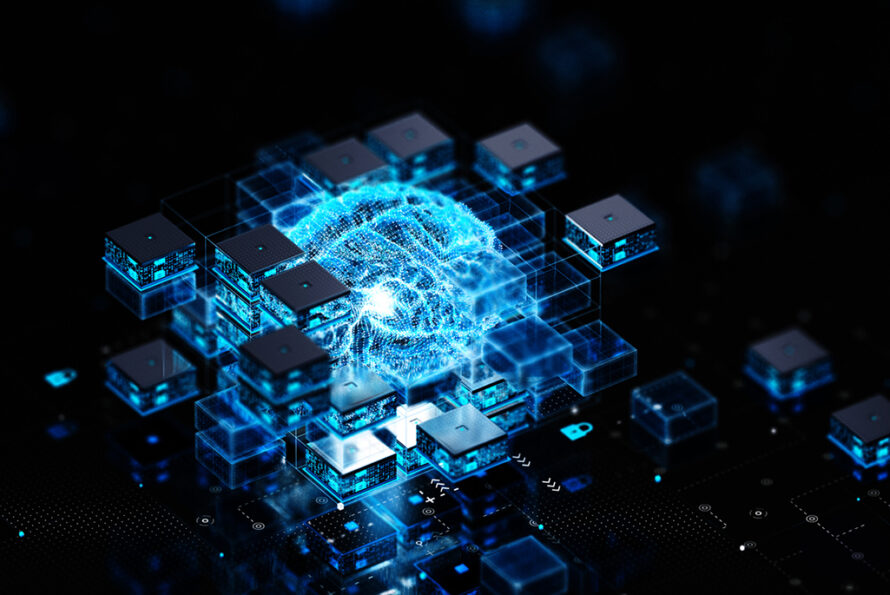 AI Brain. Big data concept. 3D render