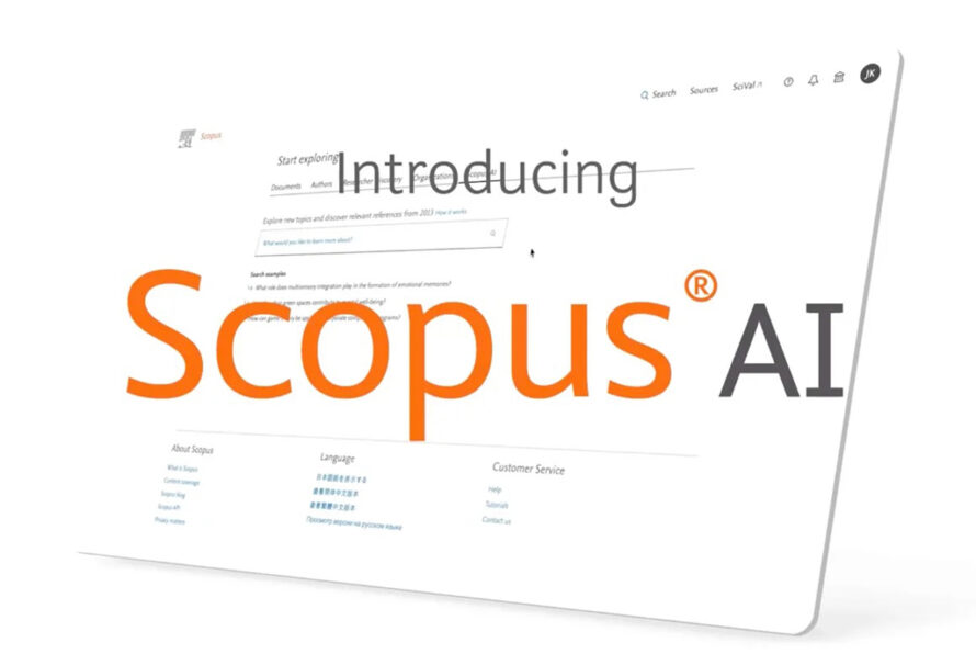 Text Scopus AI and Introducing on a white background