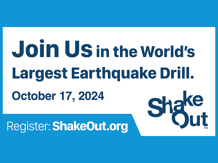 image urging people to join the Great ShakeOut Earthquake drill on Oct. 17 at 10:17 a.m.