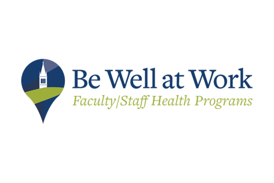 Logo of UC Berkeley Campenile with words Be Well at Work