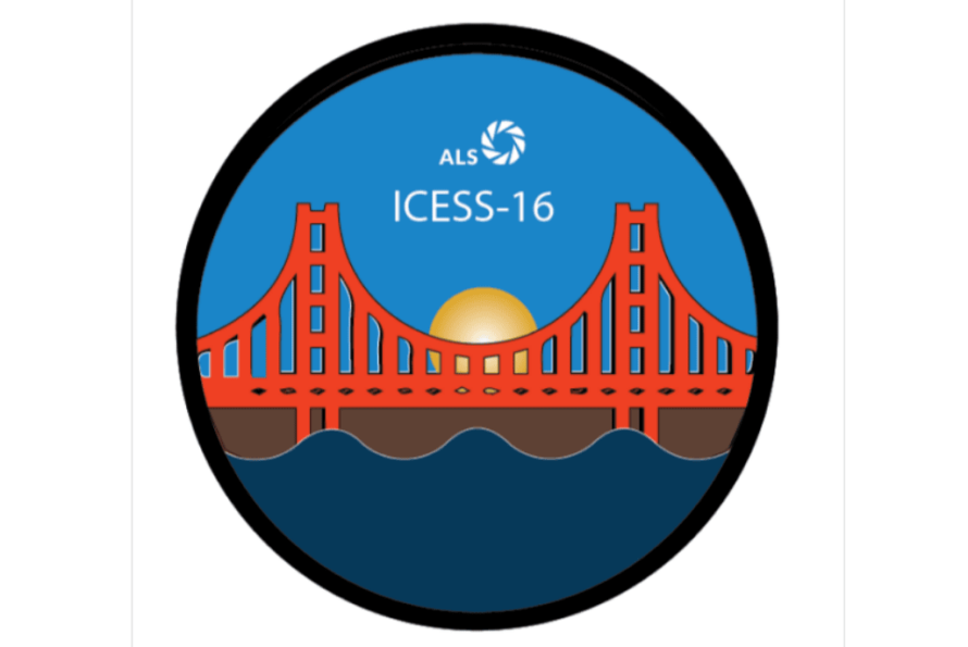 Logo of red San Francisco Golden Gate Bridge with words above reading "ICESS-16"