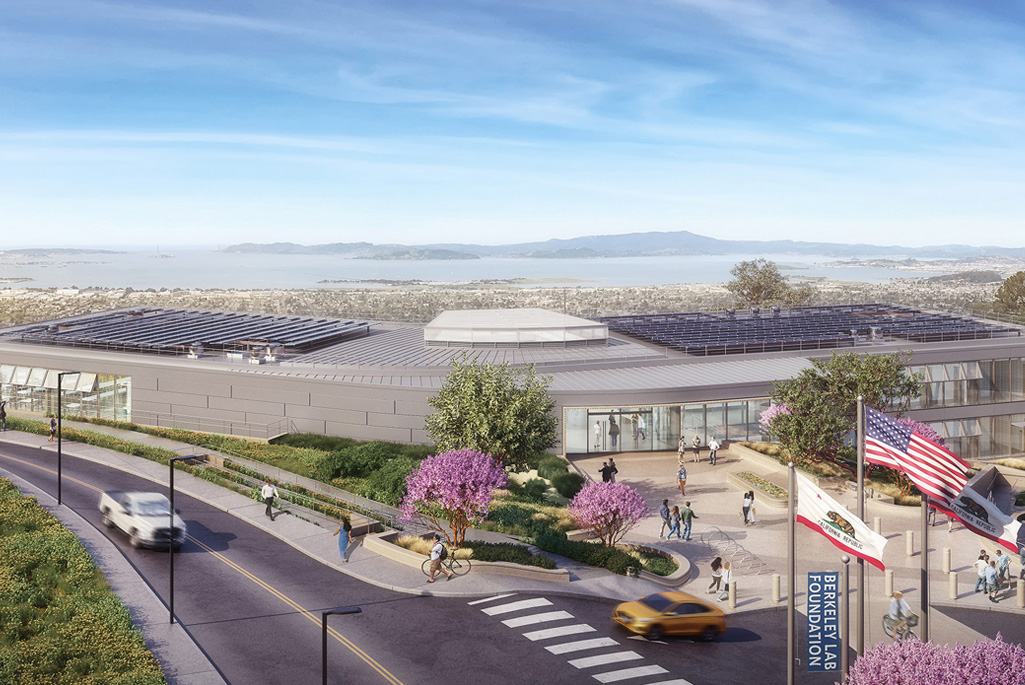 Exterior rendering of the Collaboration Commons facility.