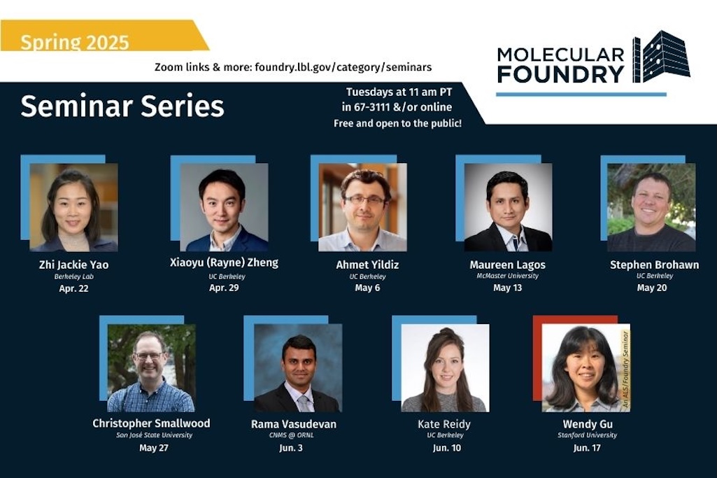 Headshots of nine persons labeled "Seminar Series".