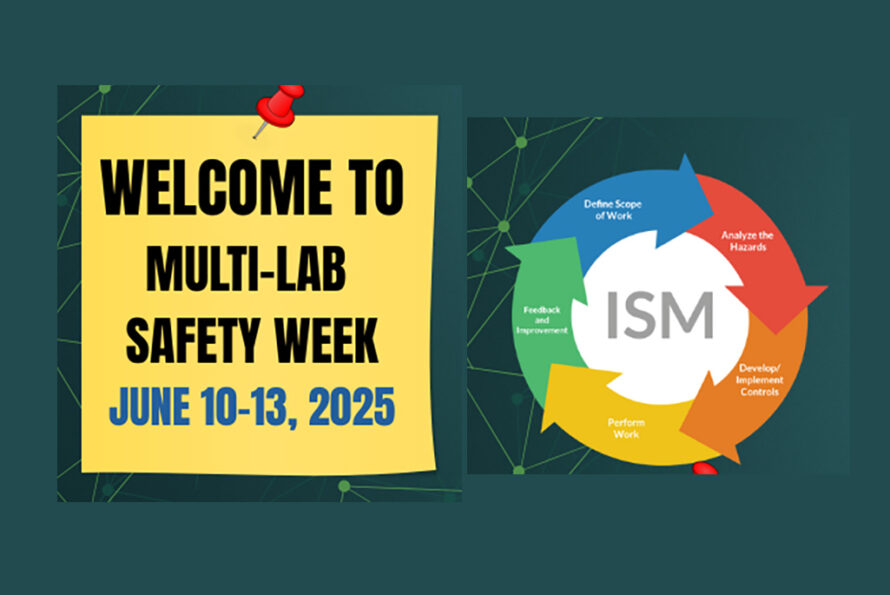 Graphic image with text about the safety week dates