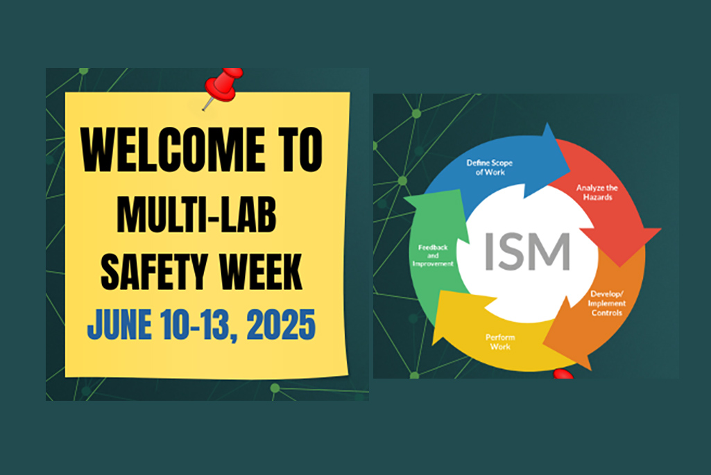 Graphic image with text about the safety week dates