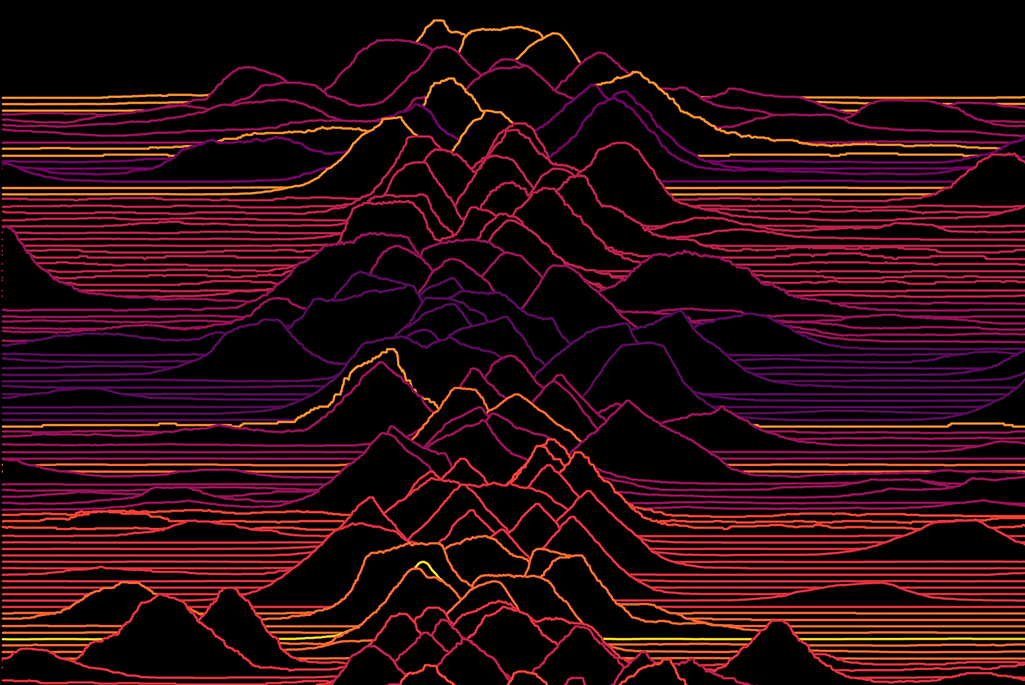 Mapping of red and yellow fluctuating lines indicating gene regulation.