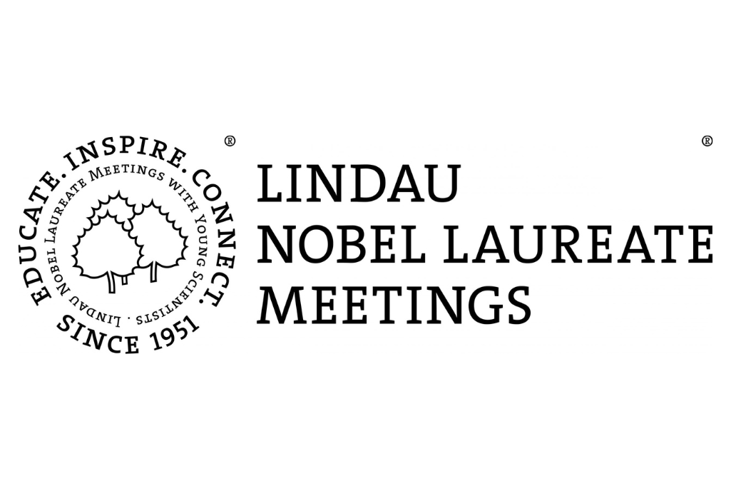 Illustration of circular logo with words to the right "Lindau Nobel Laureate Meetings".