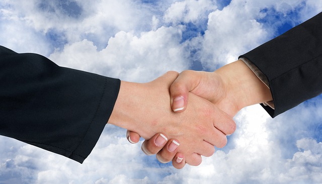 two hands in a handshake