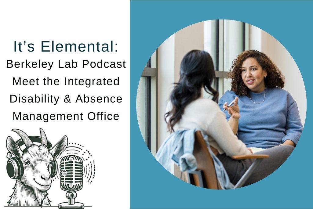 Compilation with text and podcast title and an image of two individuals talking with each other.