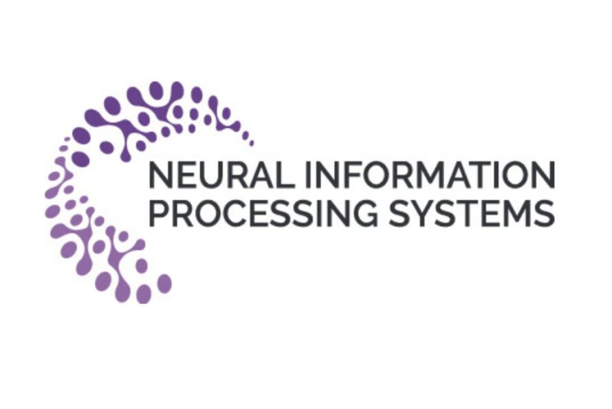 Purple logo of nerve on white background beside words "Neural Information Processing Systems"