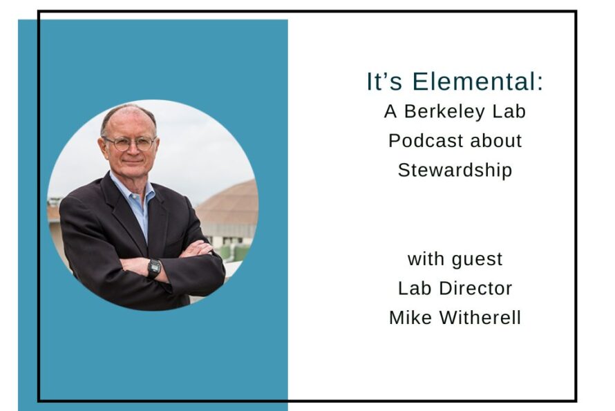 compiled image person standing outside with dome behind and text with podcast title