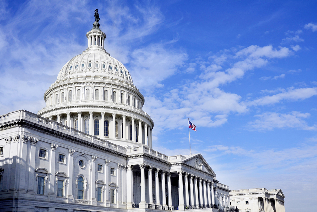 US capitol building against blue sky