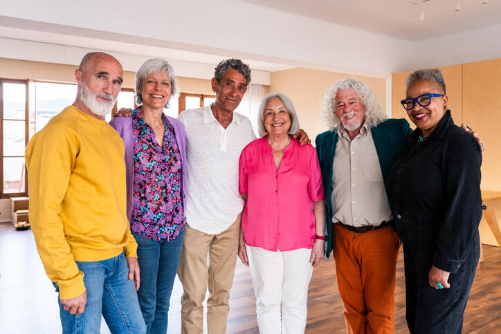 Group of smiling, multi-ethnic senior persons