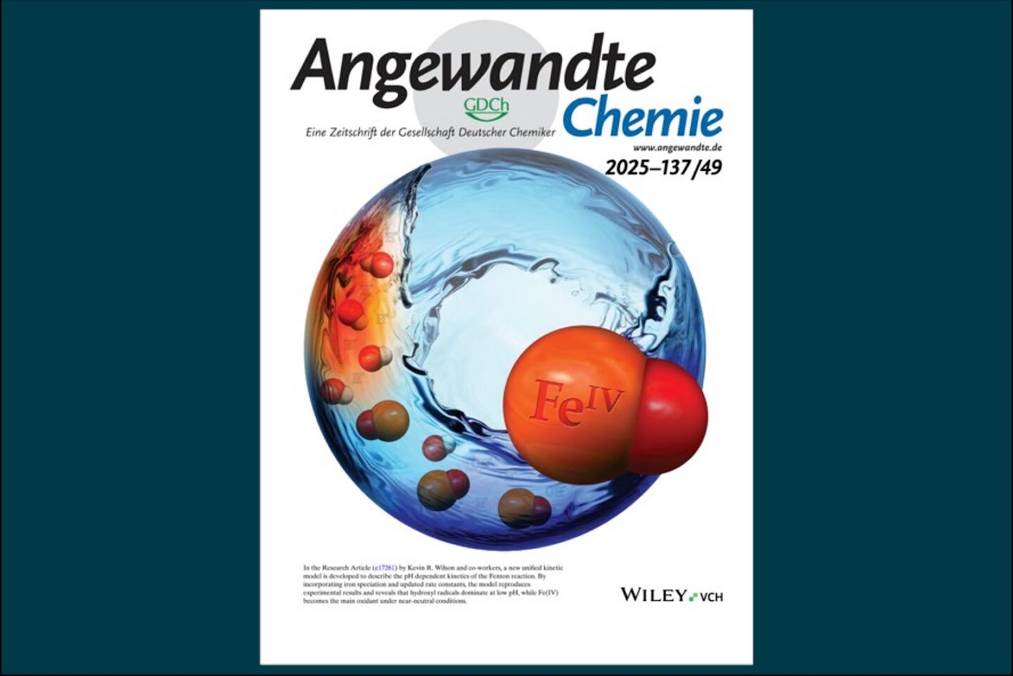 Book cover with round blue sphere and overlapping smaller red spheres representing elements