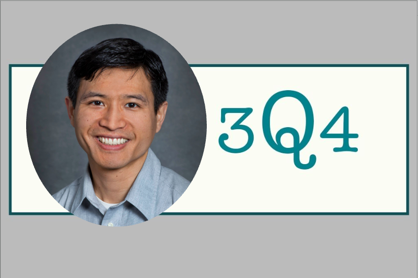headshot of Kenny Higa against a background with 3Q4 written on it
