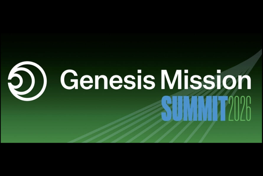 Logo Genesis Mission on green and black background