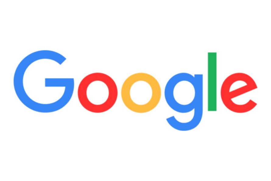Multicolored Logo of Google against white background