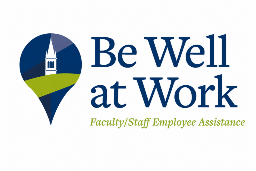 Icon of UC Berkeley Carillon Tower at left with adjacent words "Be Well at Work".