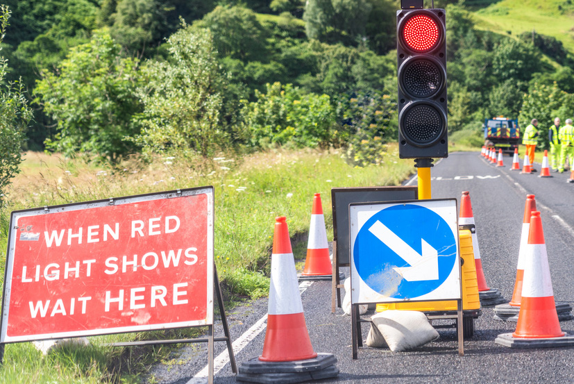 sign with red light